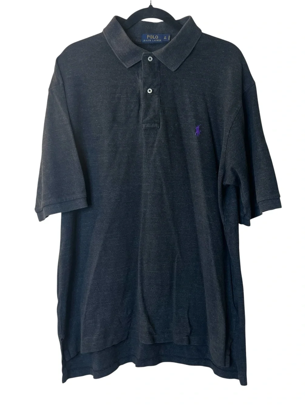 Ralph Lauren Black Polo Short Sleeve Shirt Sz Large Tall LT